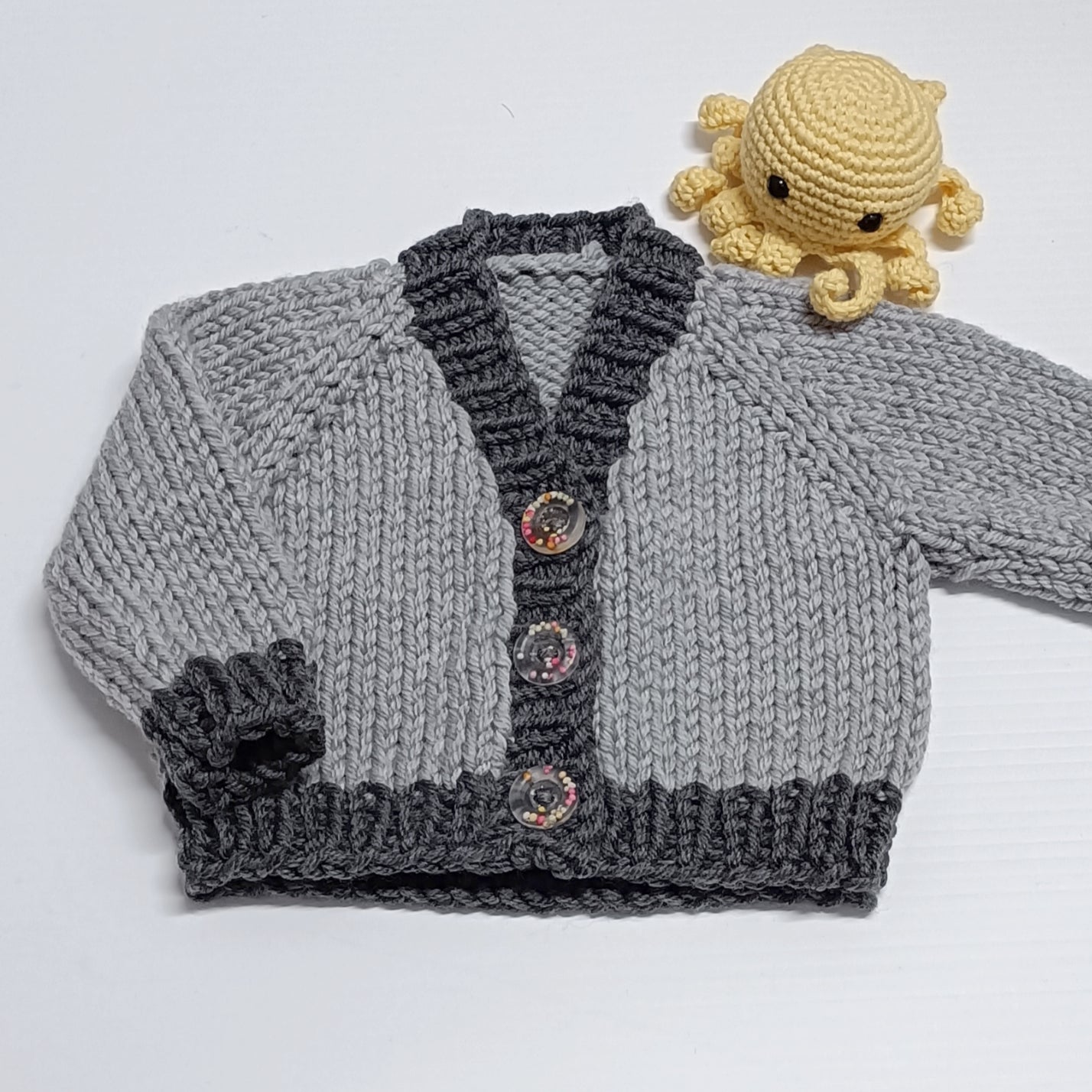 Grey knitted baby clearance cardigan