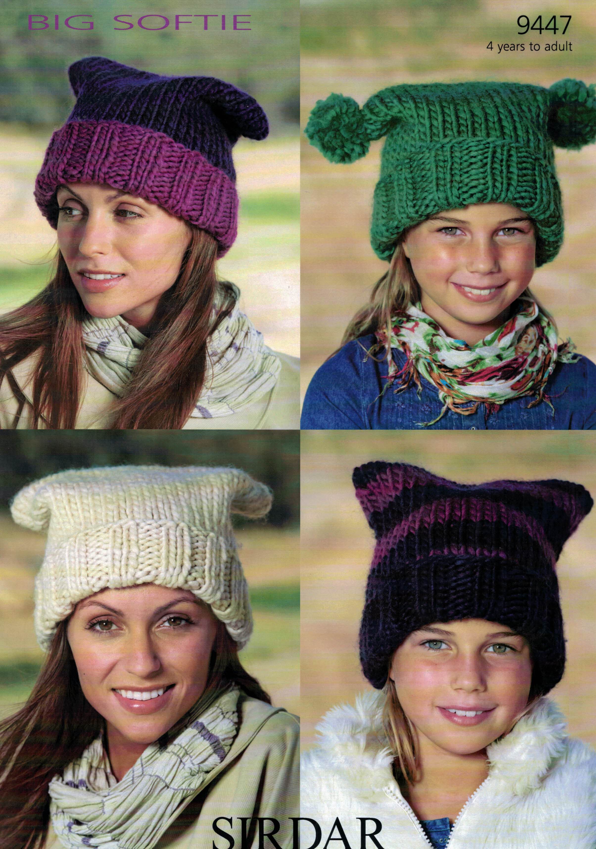 Accessories Sirdar Big Softie Leaflet 9447 Hats Wool Baa